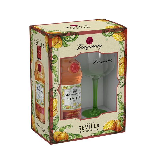 Tanqueray Flor de Sevilla Gin m/glas (70 cl.)-Mr. Booze.dk