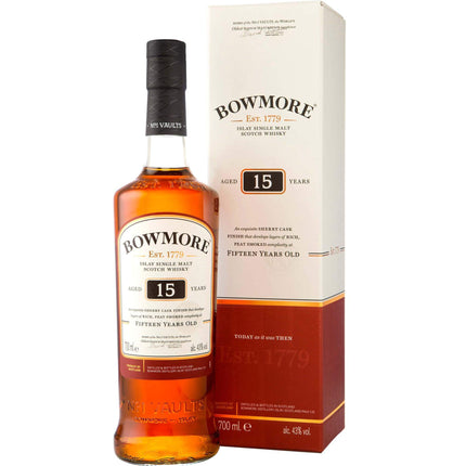 Bowmore 15 YO Islay Single Malt Scotch (70 cl.)-Mr. Booze.dk
