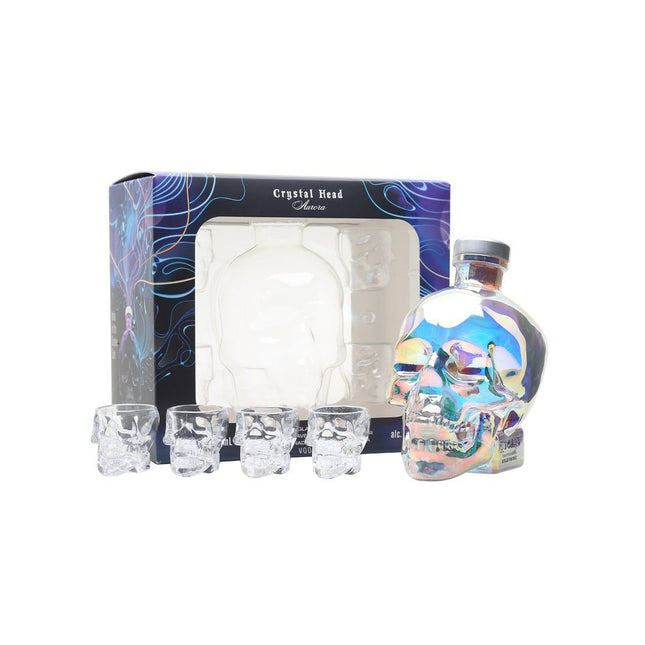Crystal Head Vodka "Aurora" m/4 glas (70 cl.)-Mr. Booze.dk