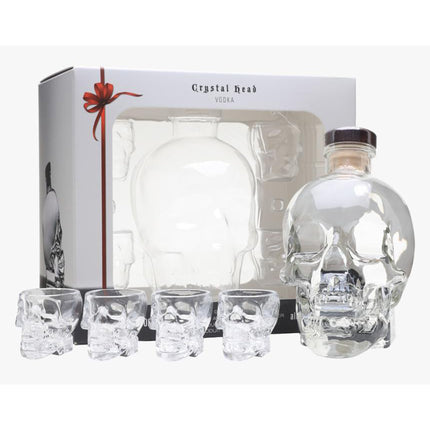 Crystal Head Vodka m/4 glas (70 cl.)-Mr. Booze.dk