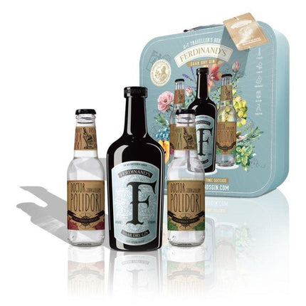 Ferdinands Gin Suitcase m/2 Polidori Tonic (50 cl.)-Mr. Booze.dk