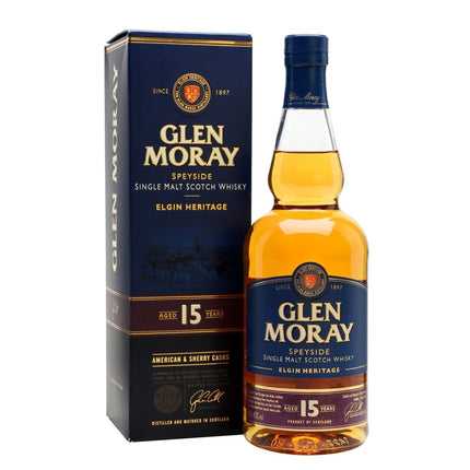 Glen Moray 15 YO Speyside Single Malt Scotch (70 cl.)-Mr. Booze.dk