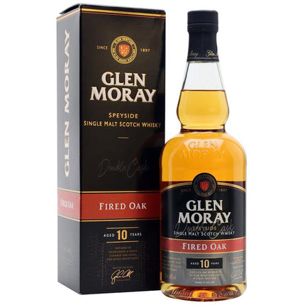 Glen Moray "Fired Oak" 10 YO Speyside Single Malt Scotch (70 cl.)-Mr. Booze.dk