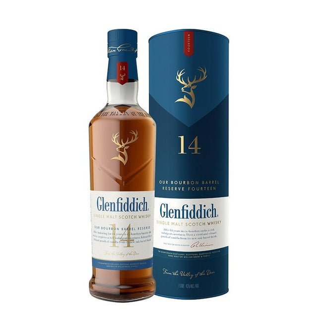 Glenfiddich "Bourbon Barrel" 14 YO Single Malt Scotch (70 cl.)-Mr. Booze.dk