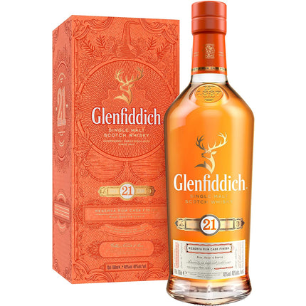 Glenfiddich "Reserva Rum Cask" 21 YO Single Malt Scotch (70 cl.)-Mr. Booze.dk